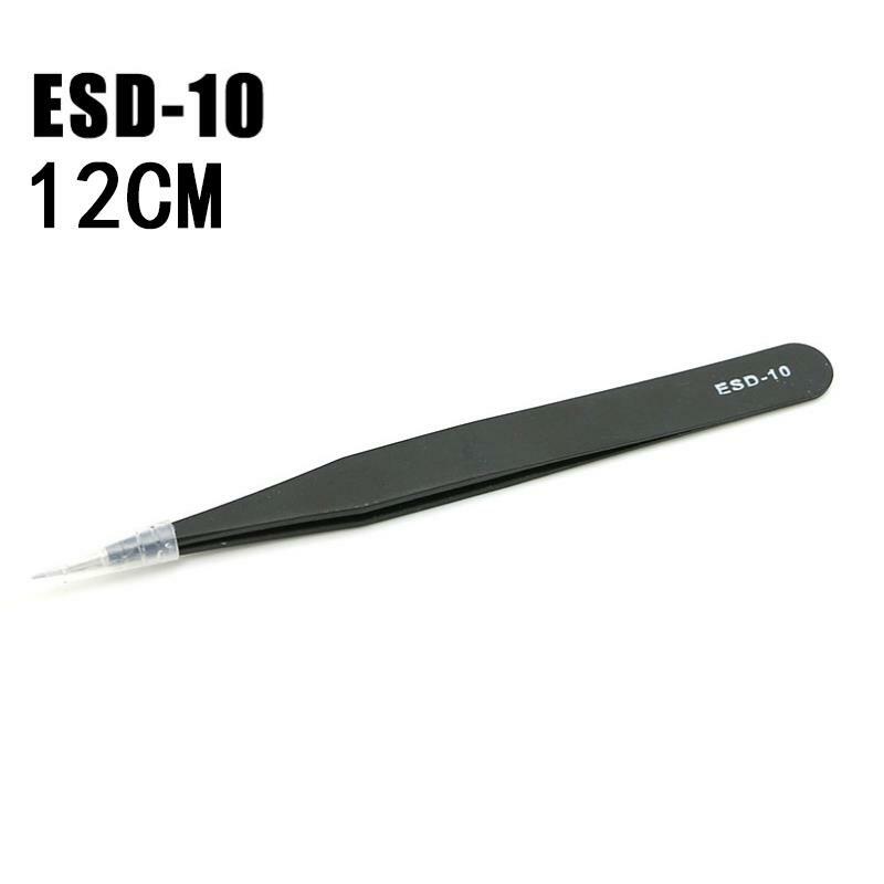 Pinzas industriales de 1,5mm pinzas antiest��ticas de acero inoxidable Set herramientas de reparaci��n de tel��fonos m��viles pinzas de precisi��n ESD10 a ESD15
