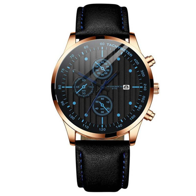 Luxus Herren uhr Mode einfache Diamanten runde Uhr Leder armband Temperament Zifferblatt Uhr wasserdichte Armbanduhren Ur