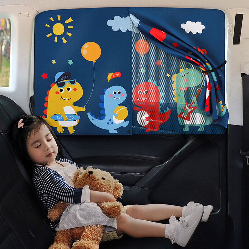 Car Curtain Cute Spaceman Magnet Side Window Sunshades Windshield Sunshade Rear Side Auto Window Sunshade Cover For Children