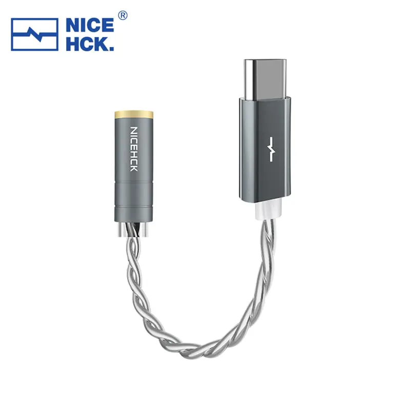NiceHCK NK1 Type-C to 3.5mm HiFi Earphone OCC & Silver Plated OCC Mixed Decoding Adapter Cable Audio  CX31993 DAC Chip Wire