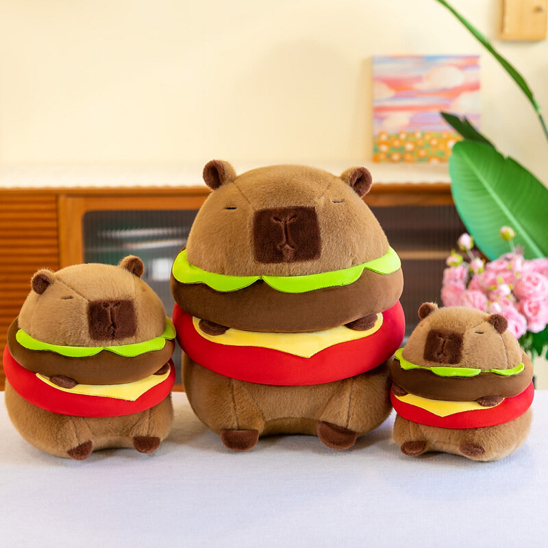 Capybara-Muñeca Capybara Jun, hamburguesa, Linda muñeca Capybara, regalo relajante para dormir, pareja