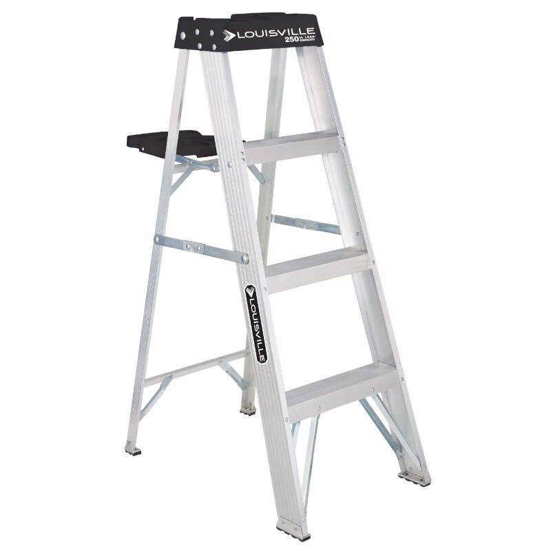 4 'Aluminium Trapladder, 250-lb Capaciteit, W-2112-04S Opvouwbare Ladder