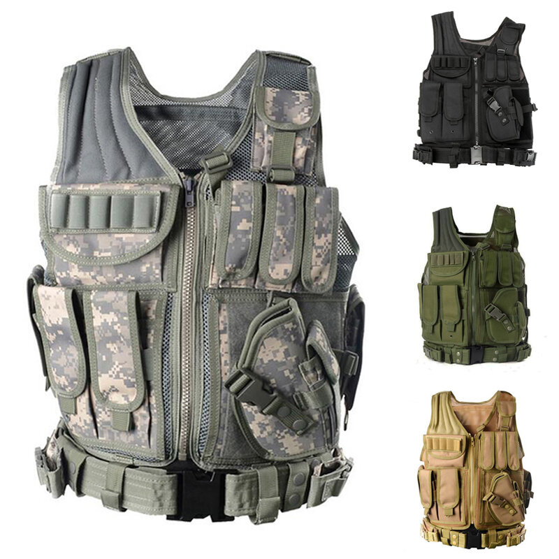 Colete tático do exército equipamento militar airsoft combate caça camuflagem colete wargame paintball tiro roupas colete de proteção