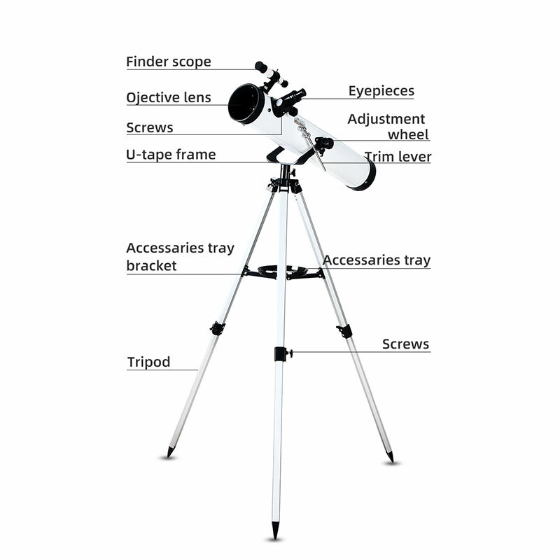 Telescópio Astronômico com Grande Abertura, 525x, Monocular Poderoso, 76700, Acampamento, Crianças, Profissional, Telescópico, Caminhada