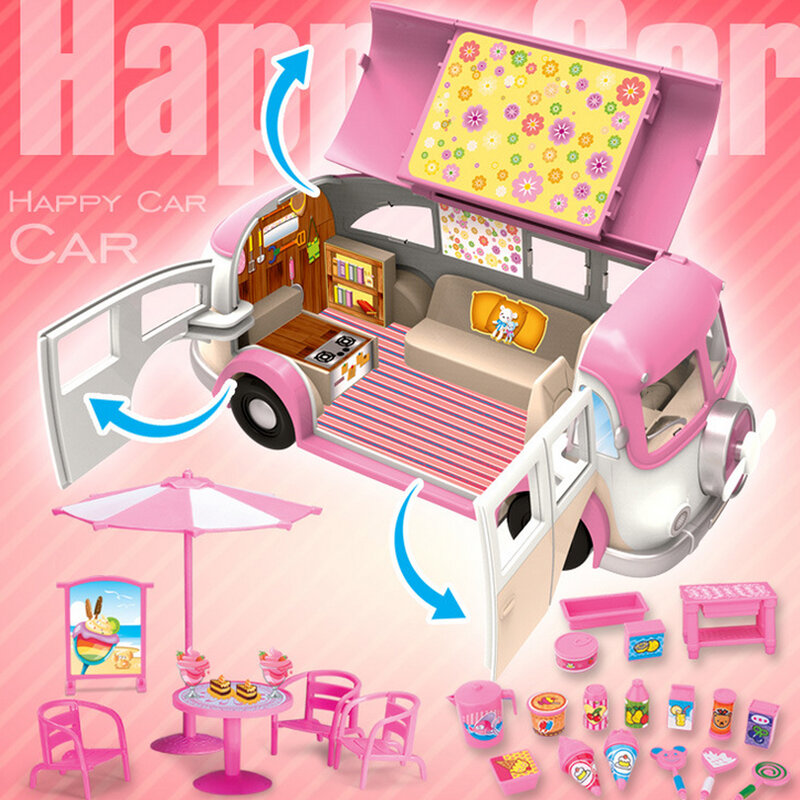 Модная Милая имитация автомобиля, автомобиль для кемпера, игрушечные аксессуары, совместимые с куклой Барби, подарок для девочек на день рождения и Рождество