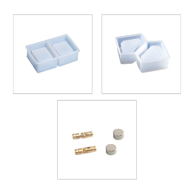 Y1UE Crystal Epoxy Resin Moulds Silicone Rings Storage Box Molds Rings Holder Moulds