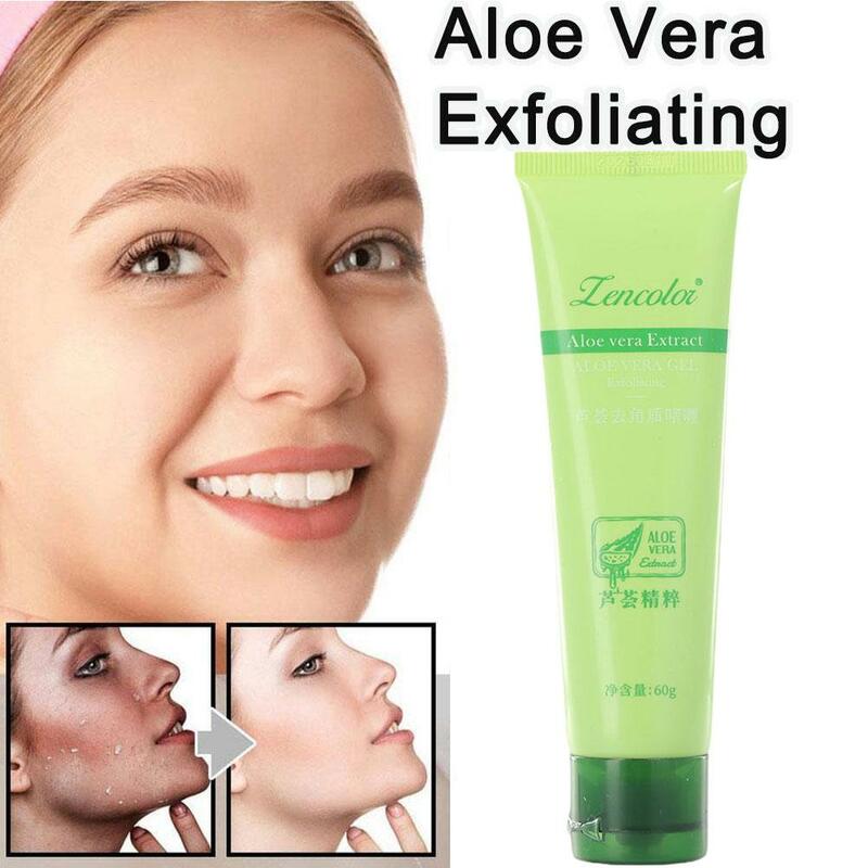 Gel exfoliante de Aloe Vera, exfoliante facial, gel blanqueador para el cuidado y la belleza corporal, productos hidratantes, control refrescante, 60g