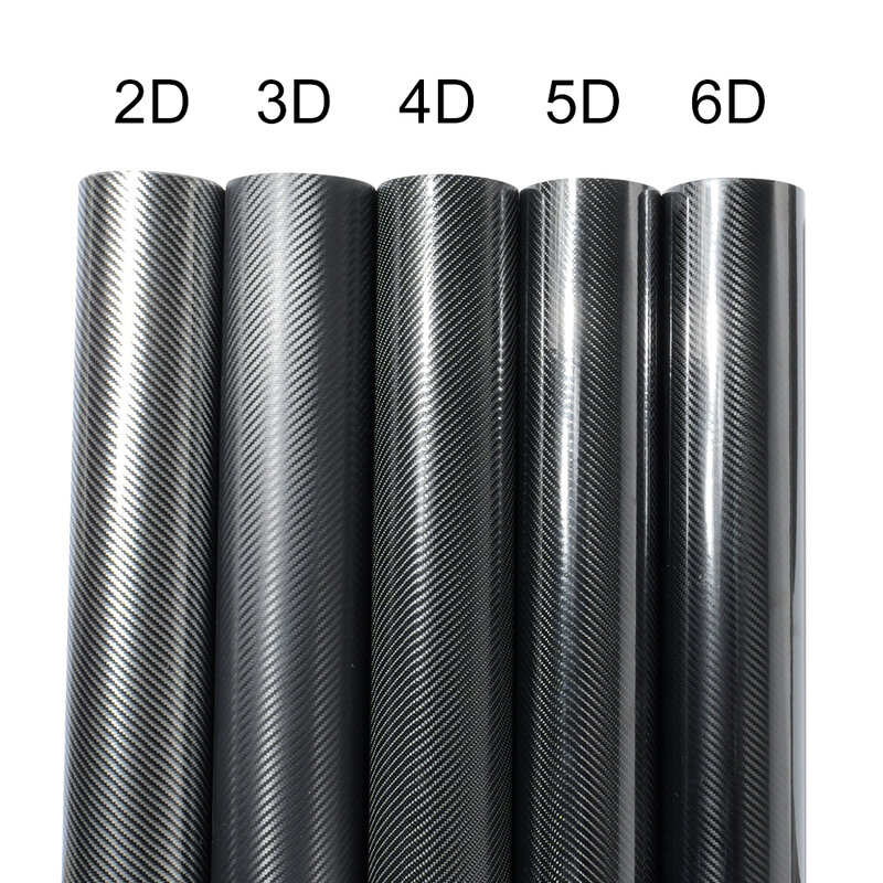 2D 3D 4D 5D 6D Gloss Carbon Fiber Vinyl Wrap Film Air Release Waterproof Sunscreen Fit For Car Motorcycle Laptop Phone Cover DIY