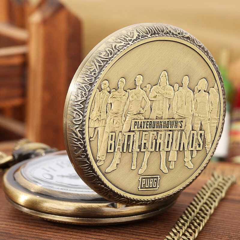 Pendentif de jeux en Bronze pour hommes, costume de Cosplay, Badge de pièce de monnaie, montre de poche en alliage, horloge avec chaîne de taille à crochet