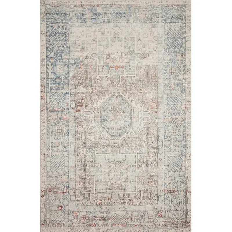 Loloi-alfombra de área de 7 '-6 "x 9'-6", Alfombra de la colección de aspas, Loves, Julia Jules, Natural/Ocean, JUL-07