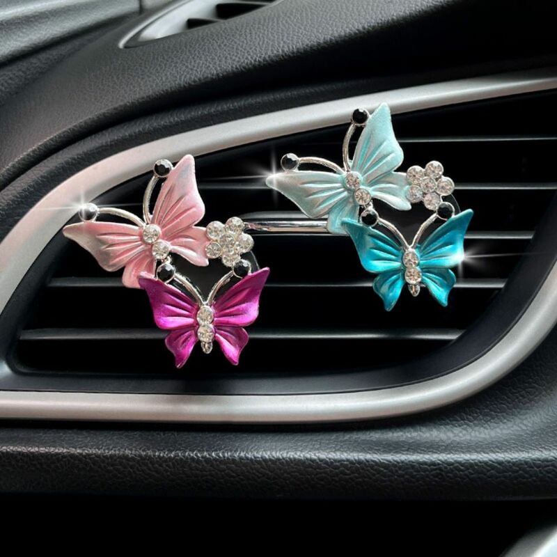 Rhinestone Car Aromatherapy ​Vent Clips Gift Decorate Purifying Air Car Diffuser Vent Clip Butterfly Car Interior Accessories