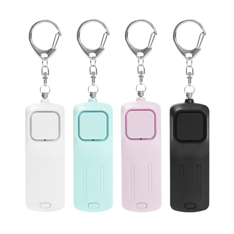 4 Farben abs Material 130db Selbstverteidigung Sicherheit Schlüssel bund Sound Alarm Gerät LED Schlüssel bund persönlichen Alarm Schlüssel ring mit LED-Licht