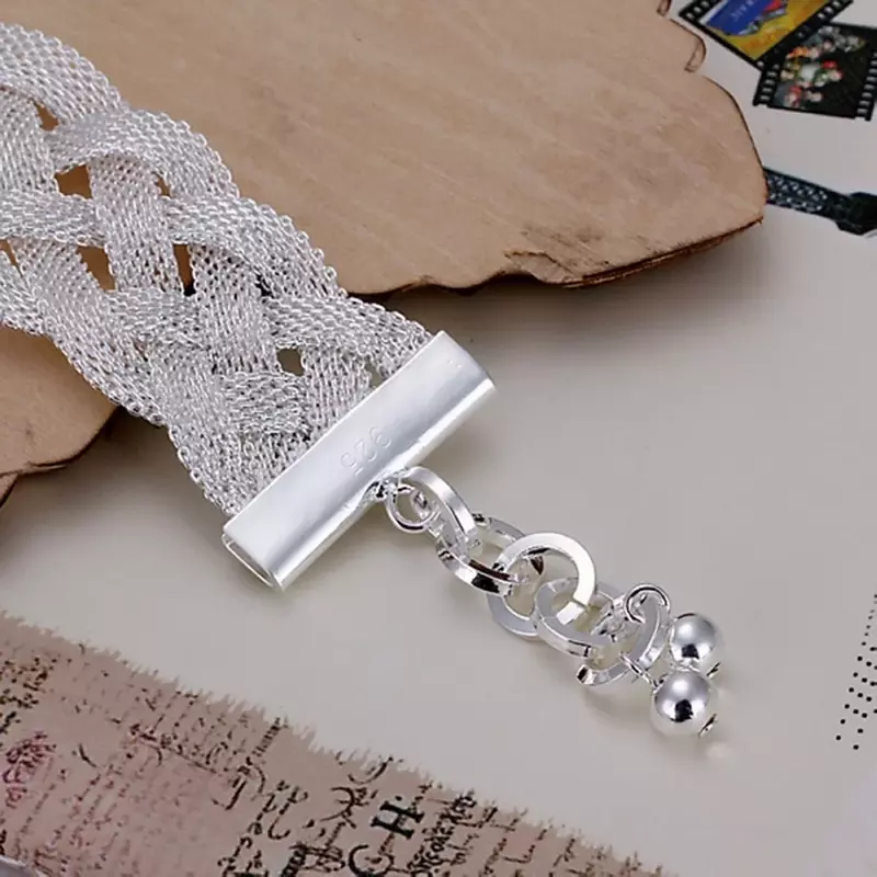 Pulseras de joyería de plata de sello 925 para mujer, bonito regalo de vacaciones, cadena bonita para fiesta de boda, Envío Gratis