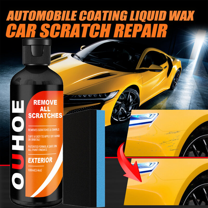 Novo carro scratch repair agente profissional remoção de riscos polonês amortecedor agente reparação de arranhões do carro essência removedor de arranhões spray