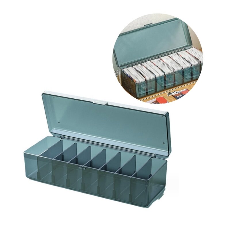 Caja almacenamiento naipes B36F, caja con división tarjetas plástico transparente, organizadores colección