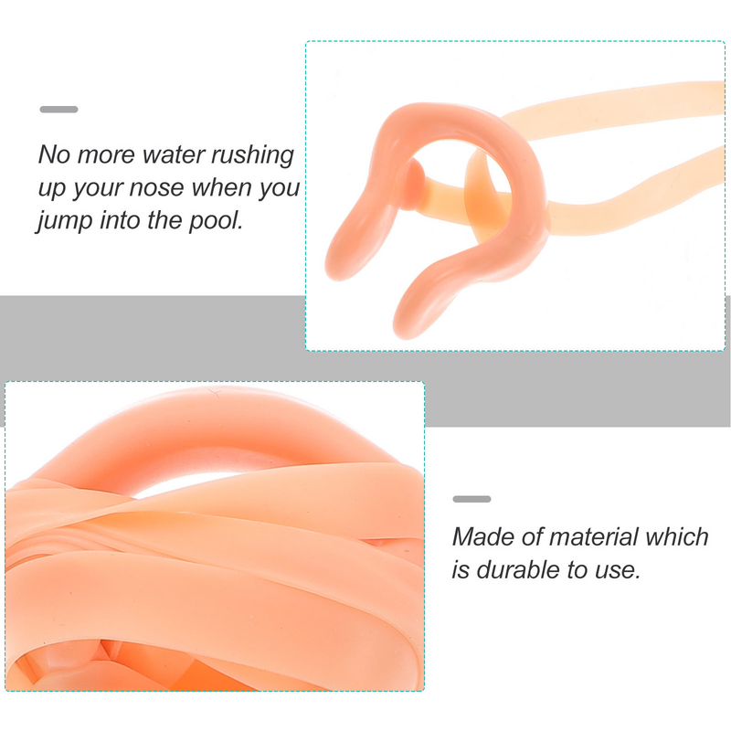 6pcs Silicone Swimming Nose Clip with Strap Nose Protection Swimming Accessory for Kids and Adult