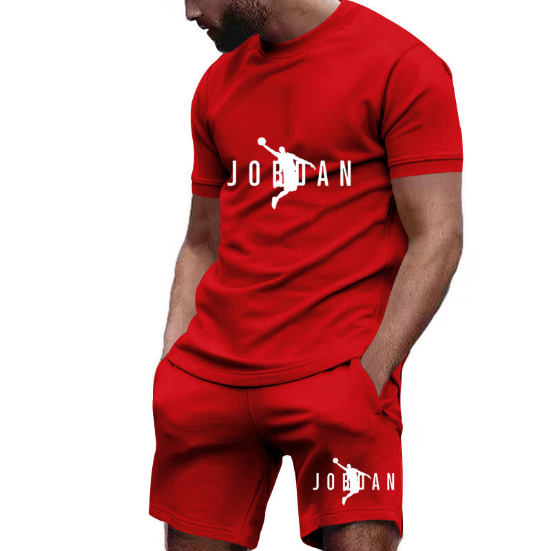 2024 estate Set da uomo moda abbigliamento sportivo t-shirt a maniche corte da uomo + pantaloncini sportivi Set abbigliamento Casual da uomo da uomo Jogging da uomo