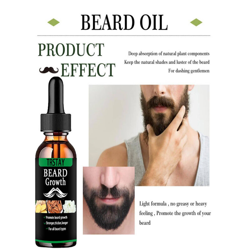 Neues Bart Haarwuchs ätherisches Öl Anti Haarausfall Produkt natürliches Schnurrbart Nachwachsen Öl für Männer pflegende Bart pflege Roller