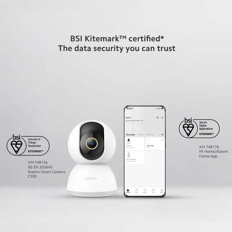 Xiaomi-Caméra de sécurité domestique à grande ouverture, version globale, C300, Super Clear 2K Image F1.4, AI Human Detection, Mi Camera, 360 °