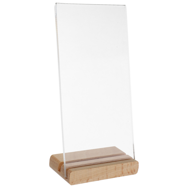 Acrylic Label Shelves Paper Holder Show Rack Shelf Sign Brochure Holders Card Wood Menu Stands Base Table Top
