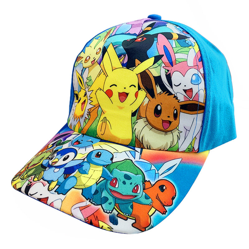 kids Pikachu Baseball Cap Anime Cartoon Pokemon Figure Cosplay Hat Adjustable boy Men child Sports Hip Hop Cap Toy Birthday Gift
