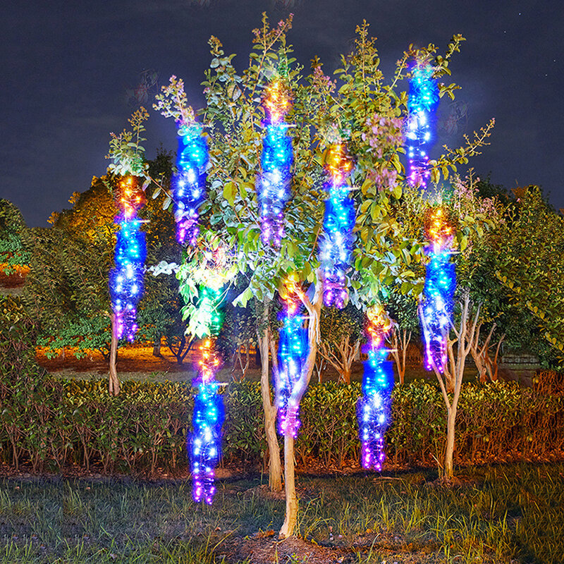 Criativo 3 IN1 360LED Natal Garland Meteor Shower String Luz Ao Ar Livre Impermeável Icicle Fairy Lights para Holiday Tree Decor