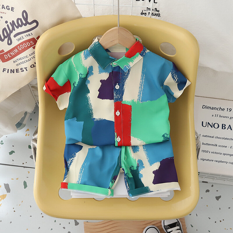 New Summer Baby Clothes Suit Children Casual Shirt Shorts 2Pcs/Sets Infant Boys Clothing Toddler Sports Costume Kids Tracksuits