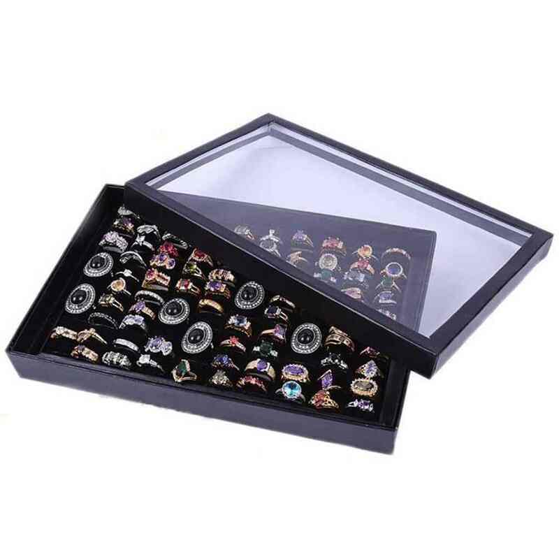 High Quality 1PC Universal Jewelry 100 Slots Rings Display Stand Storage Box Ring Box Jewelry Organizer Holder Show Case Box