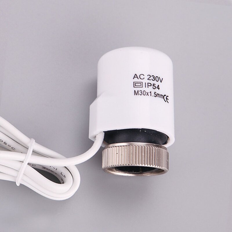 1PCS AC230V Electrothermal Actuator Suitable For Various Floor Heating And Radiator Systems Easy Adjustment White M30x1.5mm