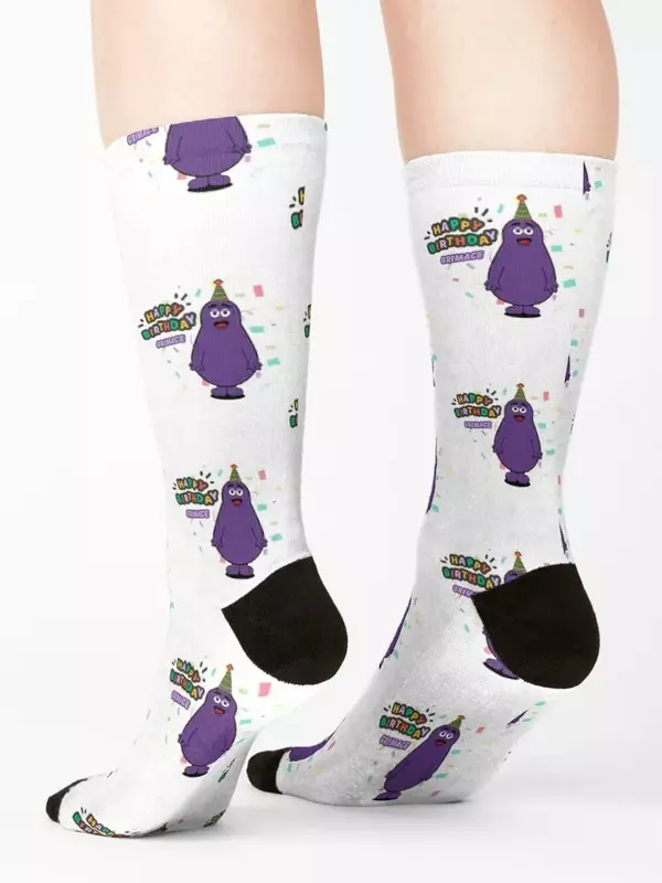 happy birthday grimace Socks with print sheer Men's Socks Luxury Women's