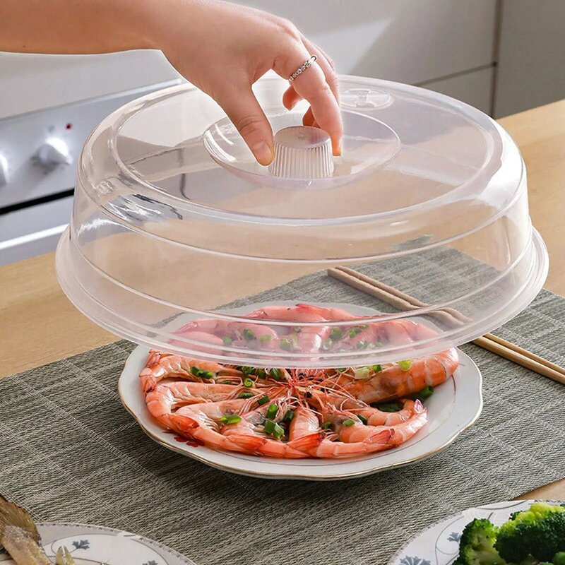 Tutup Mangkuk Plastik Bundar Transparan Tutup Kulkas Microwave Oven Tutup Minyak Penyegelan Pemanas Tutup Pengawetan Makanan Peralatan Dapur