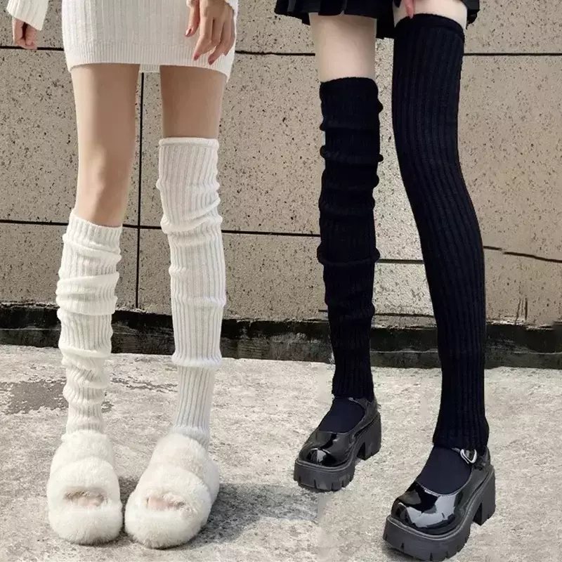 Гетры в стиле "Лолита" 40/50/70 см, женские длинные носки, шерстяное трикотажное покрытие для ног, утеплитель для рук Y2K, осенне-зимние носки, манжеты для сапог, чулки