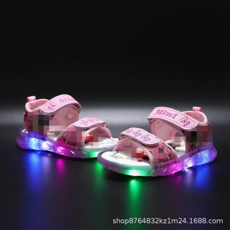 2024 Hot selling New Fashion Luminous Slippers Cute Cartoon Soft Sole Comfortable Girls' Shoes Anti slip Beach Shoes