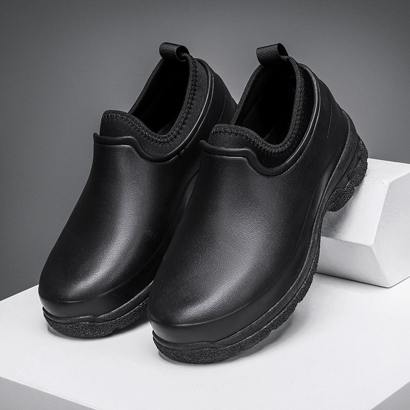STleargSHEN-Chaussures de Cuisine Unisexes pour Homme, Plate-Forme Extérieure, Chaussures de Chef, Étanches à l'Eau, au Travail en Restaurant, à la Pêche