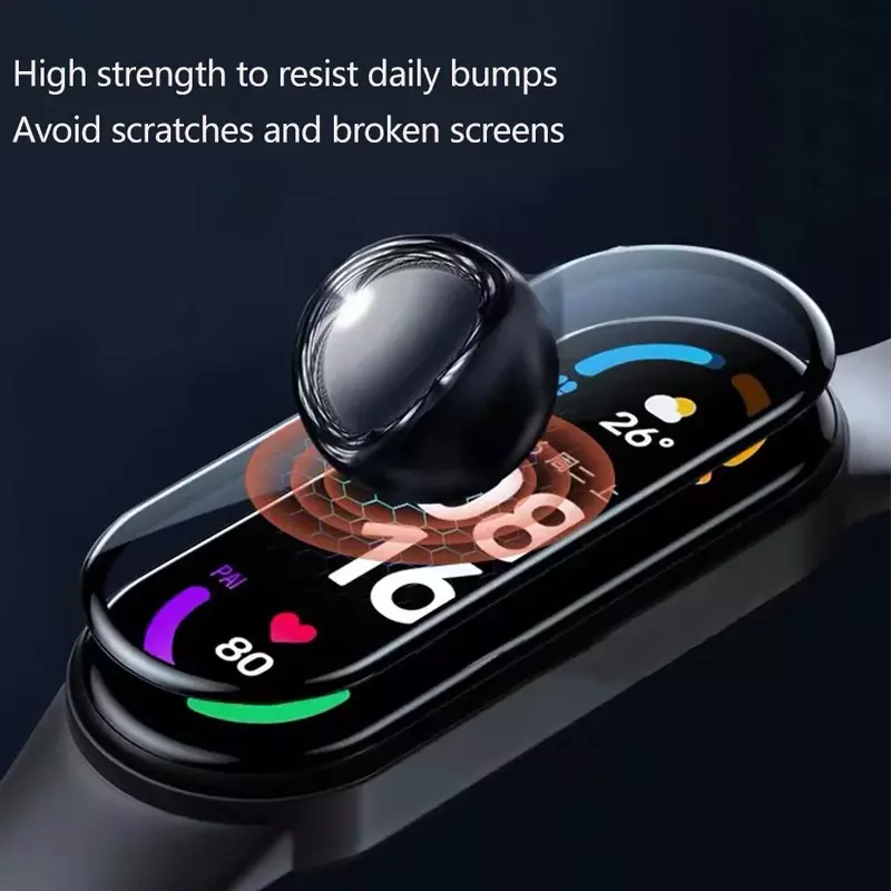 Zachte Glazen Schermbeschermer Voor Xiaomi Mi Band 5 6 7 Beschermfolie Hoes Voor Miband 7 6 Nfc Globale Slimme Horlogeband Armband