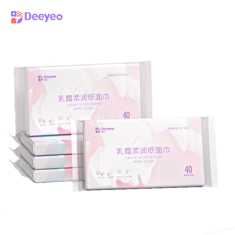 Deeyeo-Toallitas faciales lisas de 3 capas, Toallitas de papel seco, 100% algodón