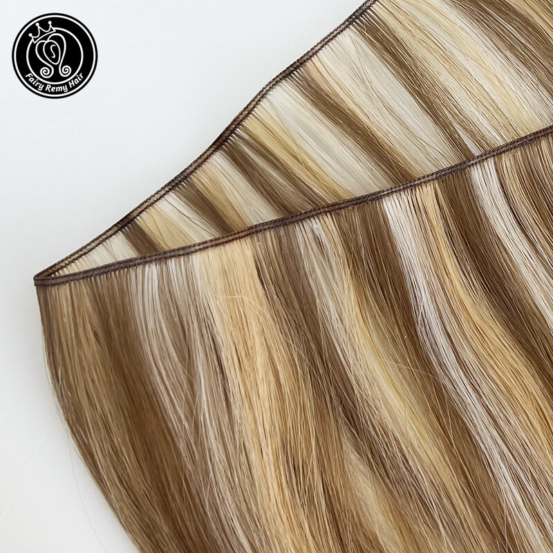 Fairy Remy Hair Genius Weft Remy Extensões de cabelo humano, Natural Straight, Invisible Flex Hair Tece, 16-24 em
