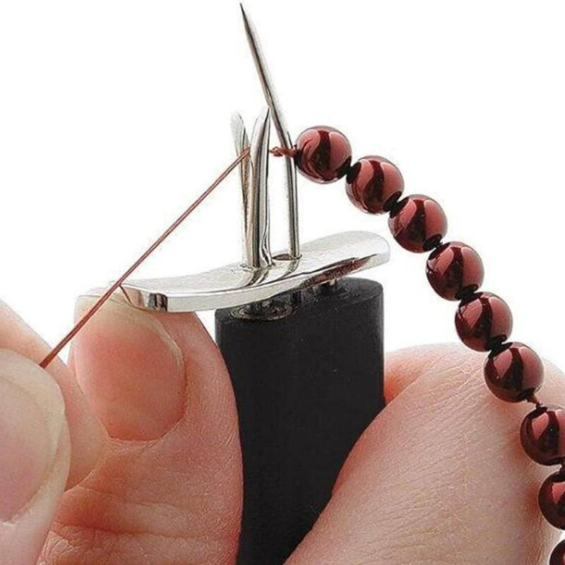 Strumenti per annodare le perline crea nodi sicuri strumento per la creazione di gioielli di perle facile da usare per gioielli fai da te artigianato per incordatura di perle bianco