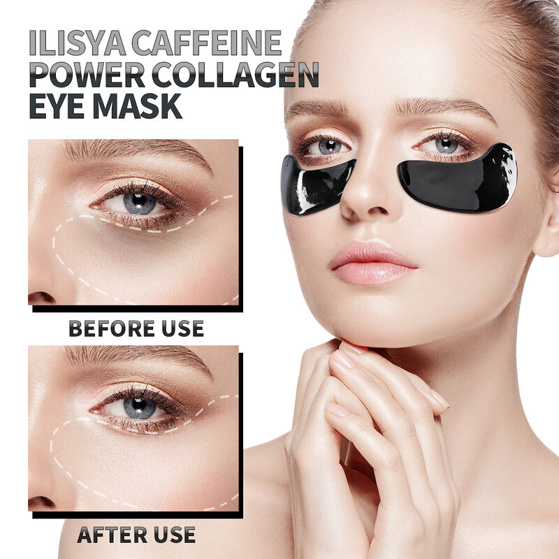 Ilisya-الكافيين الطاقة الكولاجين قناع العين ، ومكافحة الانتفاخ ، ومكافحة الشيخوخة ، ترطيب العينين ، والهالات السوداء ،-20 أزواج