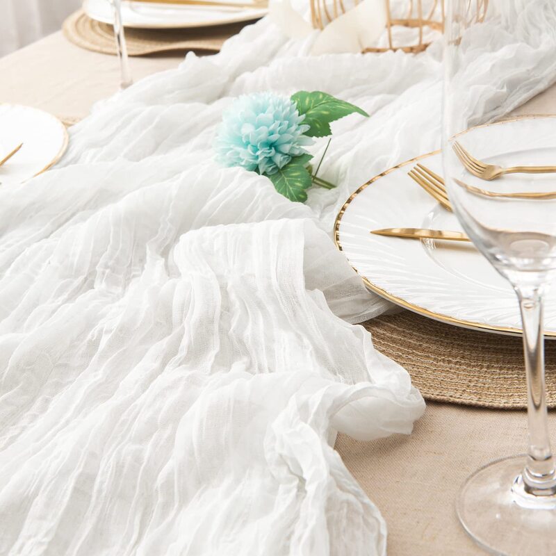 Скатерть из сетчатой ткани, марлевая скатерть, полупрозрачная, индивидуальная, в стиле ретро, в стиле бохо, винтажный Свадебный декор