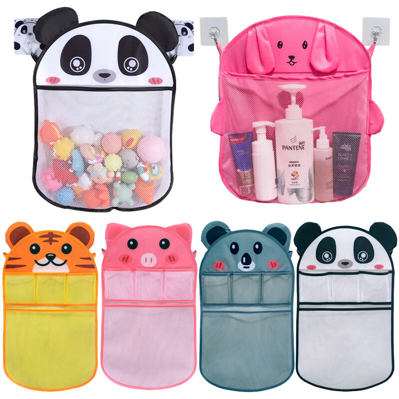 Baby Bath Toy Storage Bag, Mesh Net Toy Organizer, Forte com ventosas, Bath Game Bag, Saco de suspensão do banheiro, Cesta de brinquedos de água