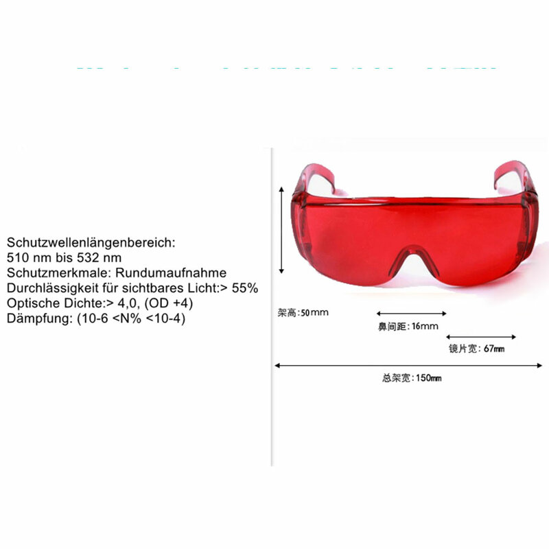 2 قطعة نظارات السلامة الليزر الأخضر ونظارات للحماية ليزر ديود 532 نانومتر