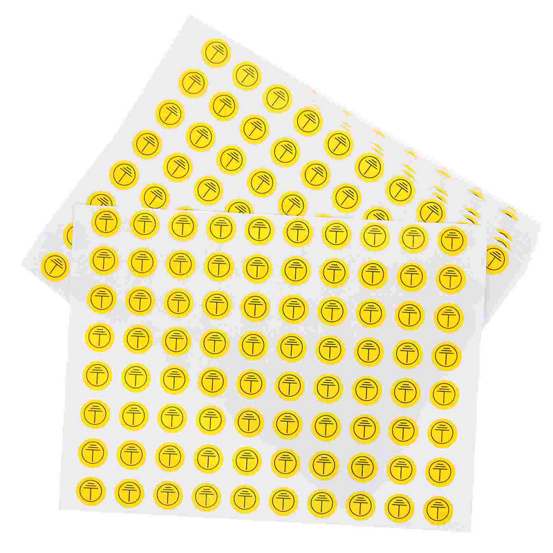800 Pcs Round Line of Fire Grounding Sign Circle Stickers Coated Paper Warning Mechanical Labels