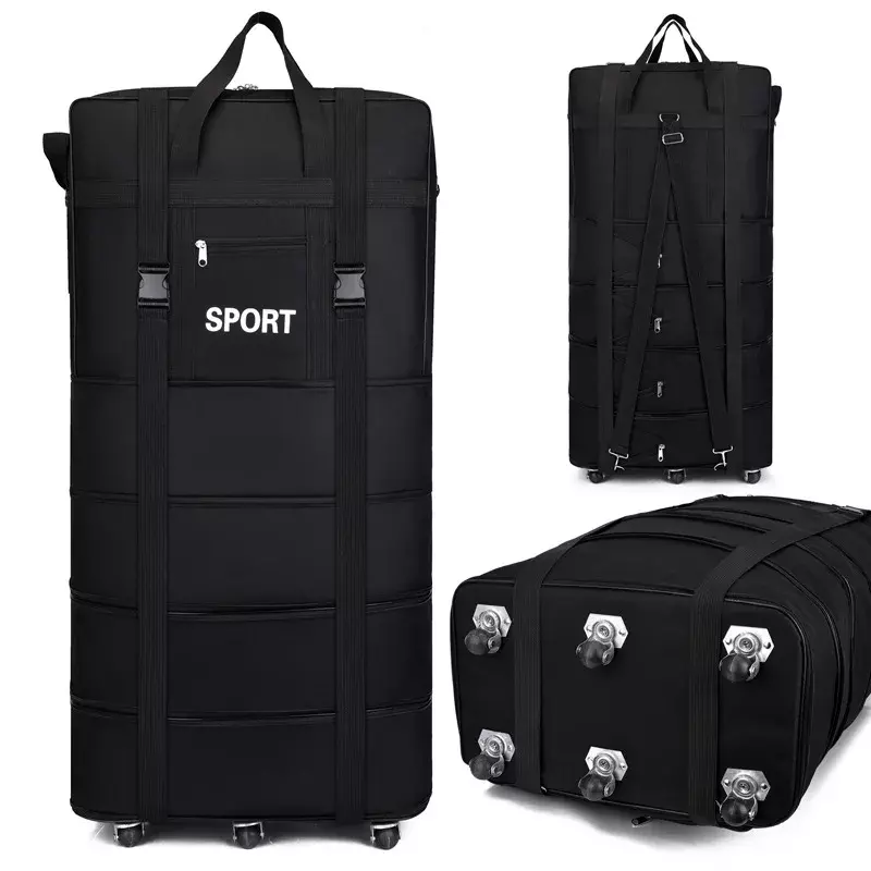 Saco de bagagem de rolamento portátil, Oxford pano Duffle Bag, Grande capacidade verificado saco, Mochila de rolo extensível