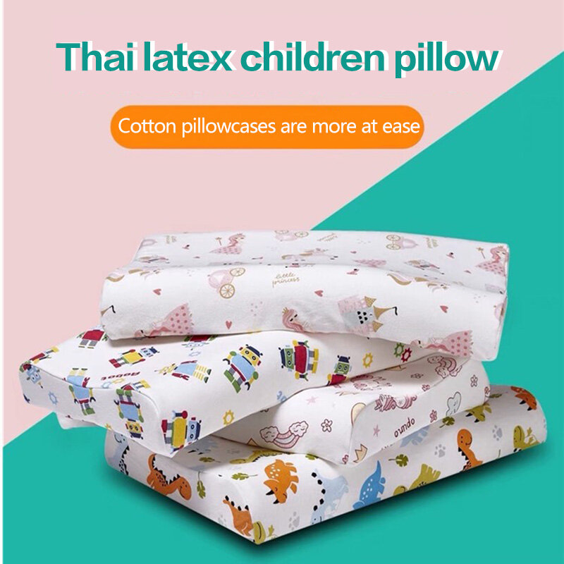 Baby Pillow Newborn Natural Latex Bedding Children Protection Cushion with Pillowcase Sleeping Orthopedic Pillows