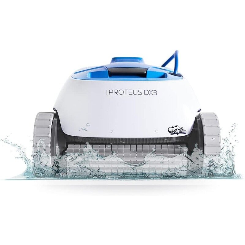 Dolphin Proteus DX3-aspiradora robótica para piscina, cepillo para fregar y escalar, hasta 33 pies, todas las piscinas