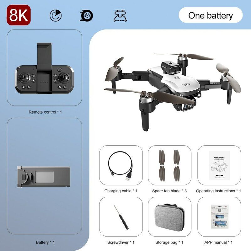 New S2S Drone 8K Professional HD Dual Camera Brushless Obstacle Avoidance Aerial Photography Foldable Quadcopter Toys Gifts