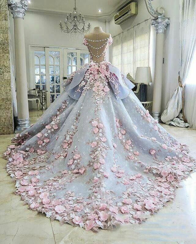 2023 Gorgeous สีชมพูเดรสแต่งงานปิดไหล่ Appliques 3D-Floral Tulle สาวผู้หญิง Quinceanera ความยาวชุดราตรี