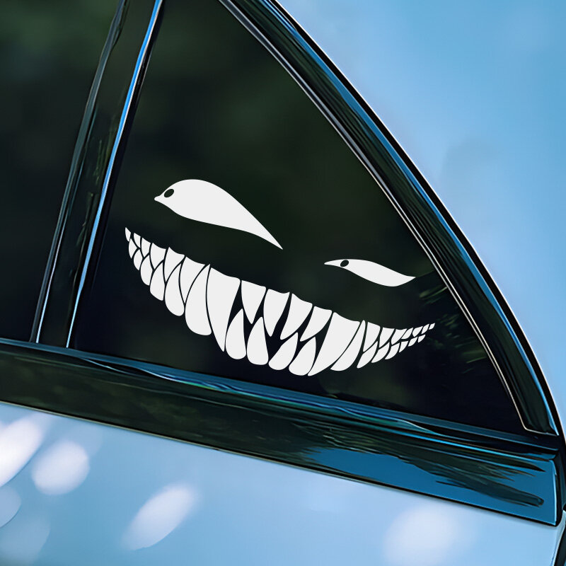 Cute leaned eyes bad smile Car Stickers decalcomanie per moto Funny Auto Body Styling Decoration Window Sticker vinile impermeabile