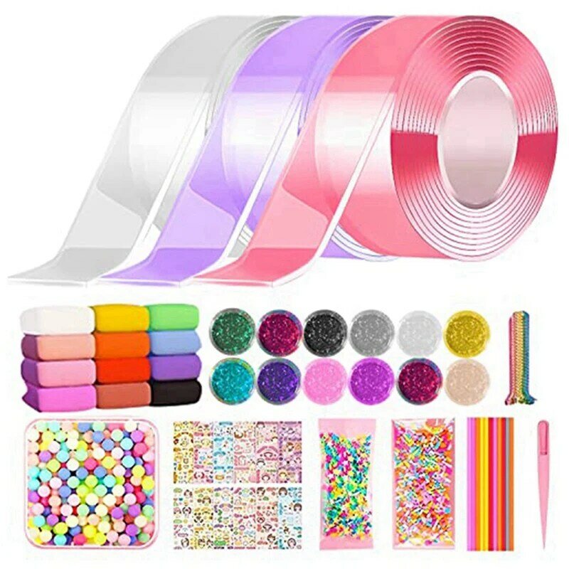 Magic Color Nano Tape Bubble Balloon, bola pegajosa, DIY Elastic Bubbles, Nano Tape for Kids, Nanos